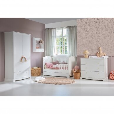 ROYAL nesenstančio stiliaus balta vaikiška lova 70x140 / sofa-lova 70x140 4