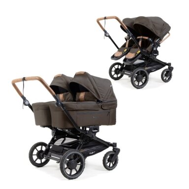Emmaljunga Double Sento Outdoor Brown Universalus vežimėlis dvynukams ar pametinukams Emmaljunga Double Sento Outdoor Brown Universalus vežimėlis dvynukams ar pametinukams