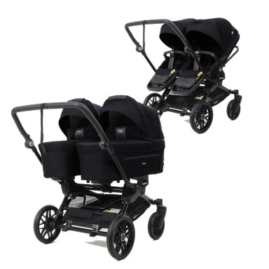 Emmaljunga Double Sento Urban Black Universalus vežimėlis dvynukams ar pametinukams Emmaljunga Double Sento Urban Black Universalus vežimėlis dvynukams ar pametinukams