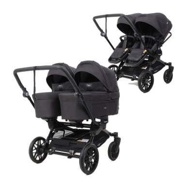 Emmaljunga Double Sento Urban Graphite Universalus vežimėlis dvynukams ar pametinukams Emmaljunga Double Sento Urban Graphite Universalus vežimėlis dvynukams ar pametinukams