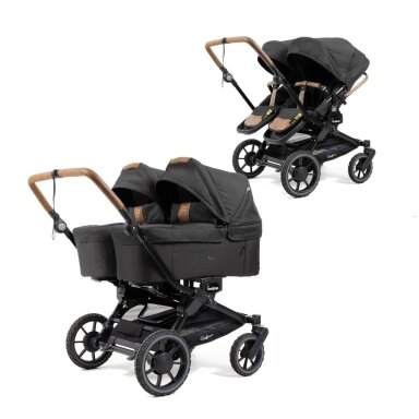 Emmaljunga Double Sento Outdoor Black Universalus vežimėlis dvynukams ar pametinukams Emmaljunga Double Sento Outdoor Black Universalus vežimėlis dvynukams ar pametinukams