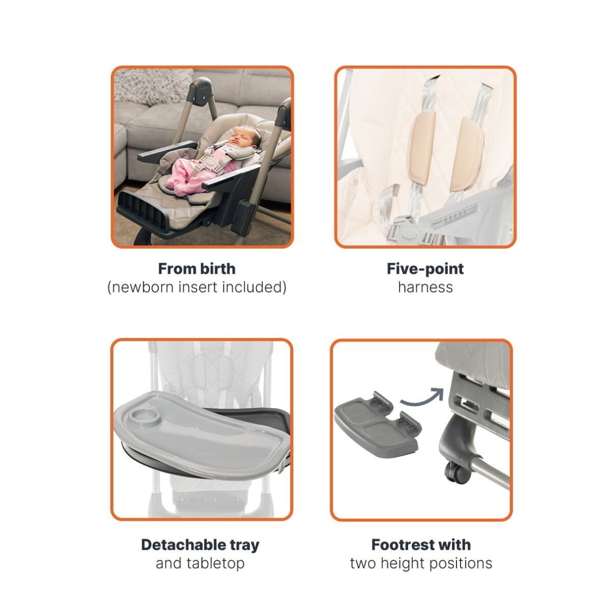Zopa Monti 2 maitinimo kėdutė diamond beige 8