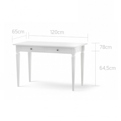 INES elegantiškos baltos spalvos rašomasis stalas 4