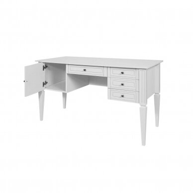INES elegantiškas baltas rašomas XL stalas 3