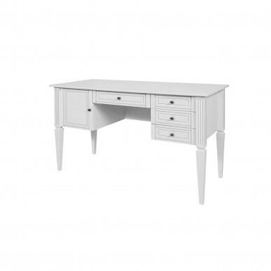 INES elegantiškas baltas rašomas XL stalas 4