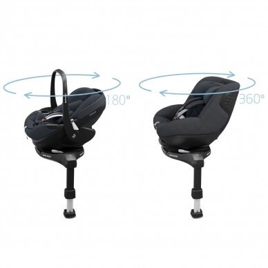 Maxi-Cosi Pebble 360 Pro Essential Black automobilinė kėdutė + FamilyFix 360 Pro bazė 12
