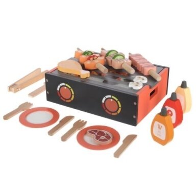 Medinis vaikiškas BBQ setas, grilis Medinis vaikiškas BBQ setas, grilis