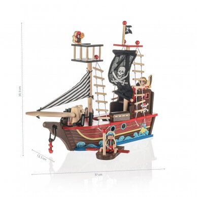Medinis žaislas piratų laivas 6