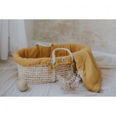 Rinkinys: Mozės krepšys Meeko su čiužiniu+stovas+tekstilė Honey