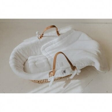 Rinkinys: Mozės krepšys Percy su čiužiniu+stovas+tekstilė Snow 2