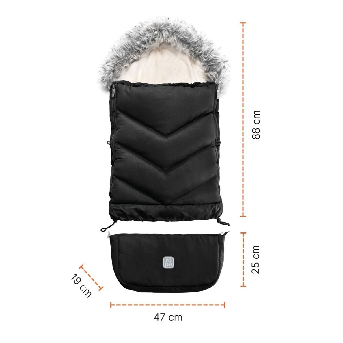 Universalus žieminis miegmaišis Fluffy Combi, Creamy Beige 4
