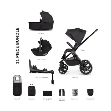 Venicci UPLINE 2 All Black universalus vežimėlis 4in1, 11 dalių rinkinys Venicci UPLINE 2 All Black universalus vežimėlis 4in1, 11 dalių rinkinys
