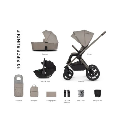 Venicci UPLINE 2 Taupe universalus vežimėlis 3in1, 10 dalių rinkinys Venicci UPLINE 2 Taupe universalus vežimėlis 3in1, 10 dalių rinkinys