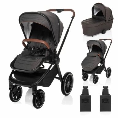 Zopa MOVE CROSS Rocky Grey/Black 2in1 universalus vežimėlis su XL lopšiuku Zopa MOVE CROSS Rocky Grey/Black 2in1 universalus vežimėlis su XL lopšiuku